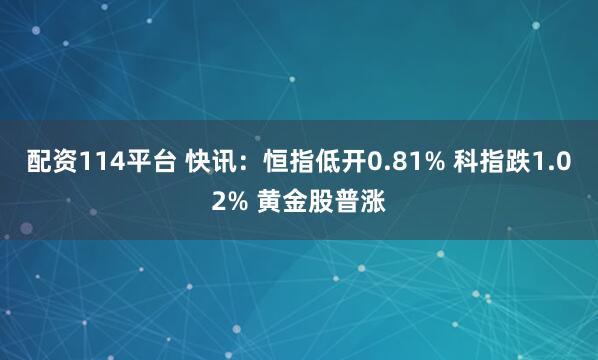 配资114平台 快讯：恒指低开0.81% 科指跌1.02% 黄金股普涨