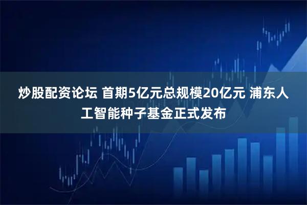 炒股配资论坛 首期5亿元总规模20亿元 浦东人工智能种子基金正式发布