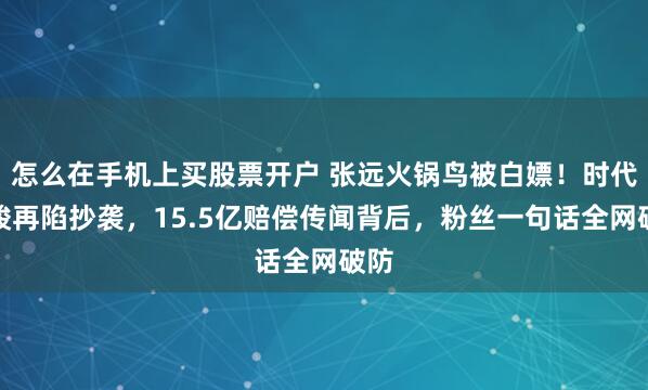 怎么在手机上买股票开户 张远火锅鸟被白嫖！时代峰峻再陷抄袭，15.5亿赔偿传闻背后，粉丝一句话全网破防